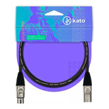 Cabo De Microfone Kato K2 Xlr Xlr Balanceado 3 Metros Preto