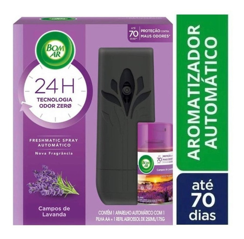 Bom Ar Automático Lavanda Aparelho + Pilha + Refil 250ml