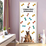 Adesivo Plotagem Porta Pet Shop Consultório Ossinhos Gato