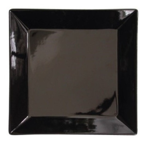 Plato Cuadrado Ceramica Playo Oxford Negro 26.5x26.5 Cm