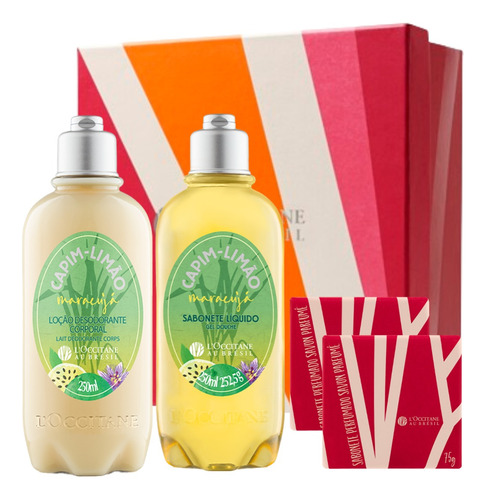 Kit Presente Perfume Hidratante Loccitane Capim-limão Maracujá Lavanda