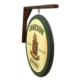 Señales - Jameson Whiskey - 2 Sided Pub Sign - Includes Wall