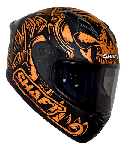 Casco Shaft Azteca Integral Negro Dorado Sh582