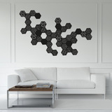 Cuadro De Madera Hexagonos Moderno Living Decorativo Gigante Color Negro Imback