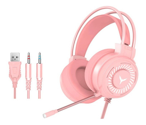 Audífonos Gamer Con Micrófono Headset 3.5 Mm - Rosado