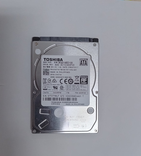 Hd Disco Rígido 1 Tb Para Notebook Toshiba Mq04abf100 