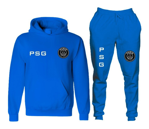 Conjunto Calça E Blusa Psg Preto Abrigo Futebol Paris Time