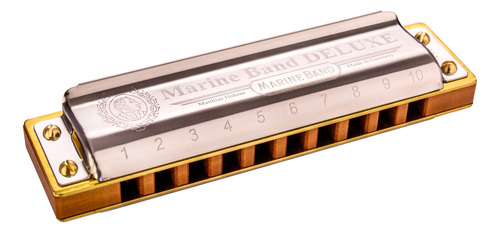 Gaita Hohner Boca Harmônica Marine Band Deluxe E C/ Estojo