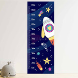 Vinilo Regla Medidora Infantil Nave Espacio 150x55cm