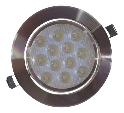 Empotrado Plafon Led 12w Spot Bote 12 Cm Satin Luz Calida Color Plateado