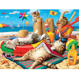 Rompecabezas 1000 Piezas 70x50cm Los Gatos Están En La Playa