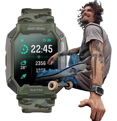 Smartwatch Relógio Mormaii Force Camuflado Moforceab/8v + Nf