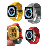 4x Pulseiras Sport P/ Apple Watch 42mm 44mm 45mm 49mm + Case