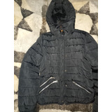 Campera Inflable Con Piel  Talle M Negra 