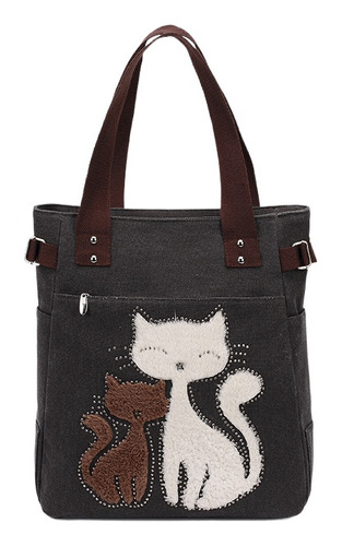 Bolsa De Lona Para Mujer, Con Forma De Gato, Bandolera, Moch