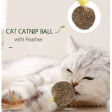 Pelota De Gato Catnip, De Menta Natural, Con Plumas, Juguete