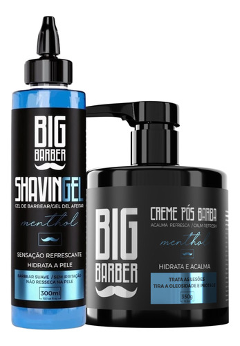 Kit Shaving Gel Menthol + Creme Pós Barba Big Barber Menthol