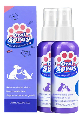 Spray Limpiador De Dientes Perros Y Gatos Adiós Mal Olor