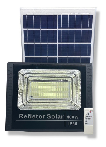 Refletor Holofote  Solar 400w 6000k+placa Solar Prova D´água
