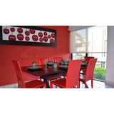 Mueble Rojo Usado Estado Mesa Con Cristal Templado Sin Silla