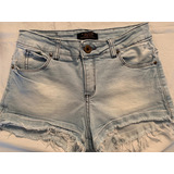 Short Wanama De Jean Con Aplique En Bolsillo Trasero