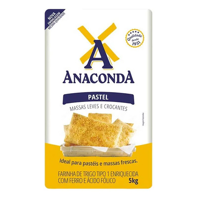 Farinha De Trigo Tipo 1 Para Pastel Anaconda Pacote 5kg | MercadoLivre