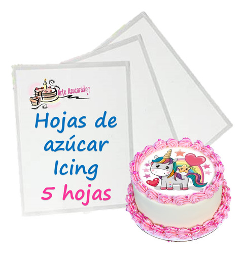 Hojas 5 Pzas Azucar Glas Icing Fondant  Oblea Comestible