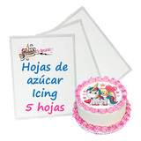 Hojas 5 Pzas Azucar Glas Icing Fondant  Oblea Comestible