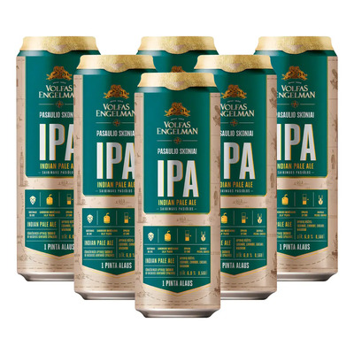 Cerveza Lituana Volfas Engelman Ipa 6 Latas De 568 Ml | Meses sin interés