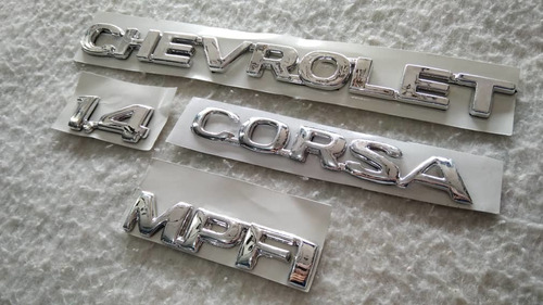 Kit Emblemas Corsa Chevrolet 1.4 Tapa Maleta 4 Piezas Foto 2