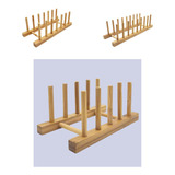 Estantería De Bambú Para Secar Platos De Madera R Con Bandej