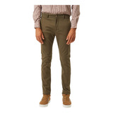 Pantalón Chino Huez Slim Fit, Hombre Gabardina Verde, Equus