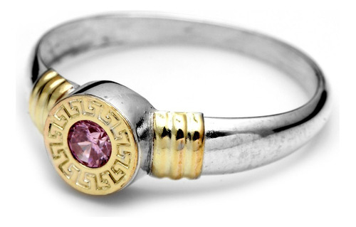 Anillo Rosa De Francia Con Guarda En Oro Y Plata 925