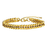 Pulsera Esclava 6mm Para Hombre Y Mujer De Acero Color Oro