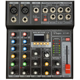 Consola Mixer 5 Canales Interfase Grabacion Bluetooth Usb Fx