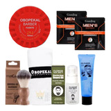 Kit Regalo Barba Barbería Cera/aceite/cepillo/mascarilla