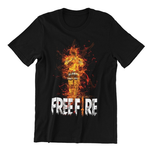 Polera Unisex Freefire Fuego Videojuego Estampado Algodon