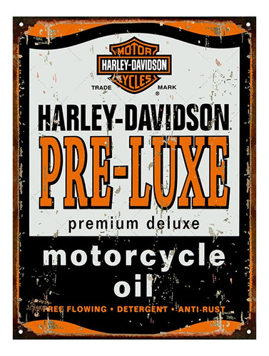 Cartel De Chapa Publicidad Antigua Logo Harley Davidson A007