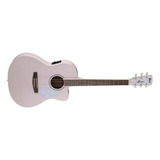 Guitarra Electroacústica Acero Cort Jade Class Ppop Funda Y Color Rosa Pastel