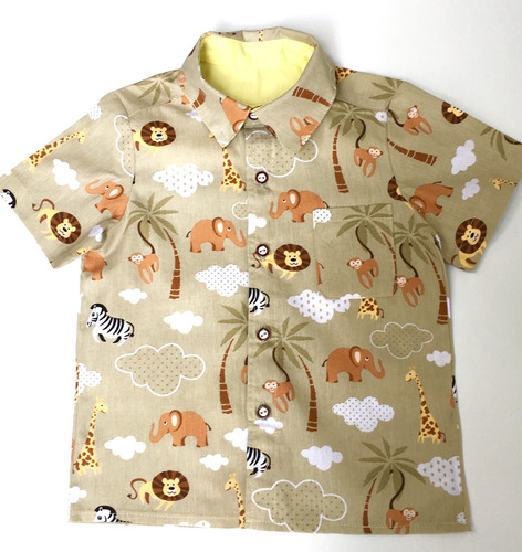 Kit De 4 Camisas Safari Pai, Mae,filhos-marrom De Amarrar