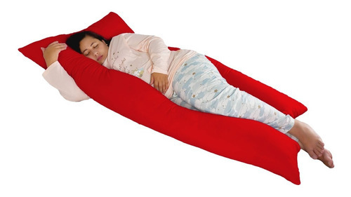 Travesseiro Gigante 170x80cm Unissex Antialérgico Corporal Cor Vermelho