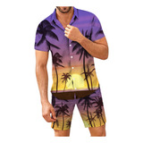 Conjunto De Cami De Moda Praia Havaiana Moderna Masculina