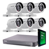 Kit Seguridad Hikvision Grabacion Full Hd 1080p Dvr 8 + Disco 1 Tb Instalado + 6 Camaras 2mp Exterior Infrarrojas + Ip