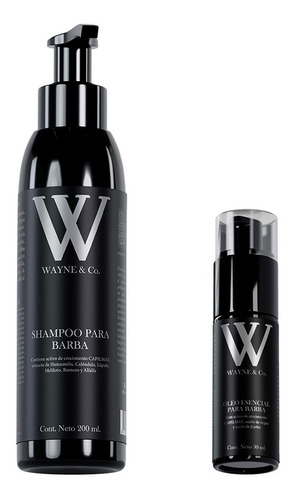 Kit Shampoo Barba + Óleo Activo De Crecimiento Wayne & Co