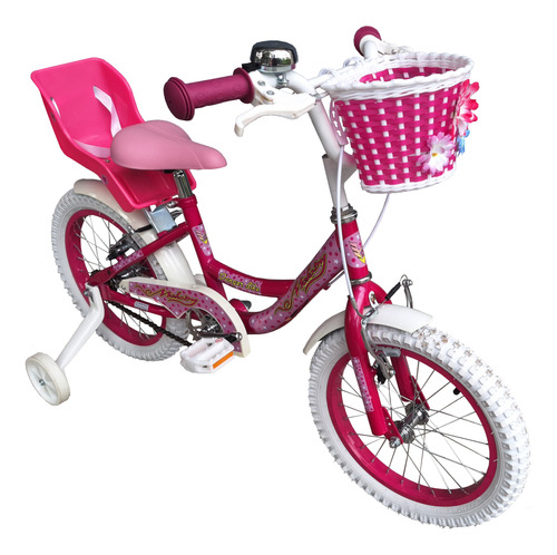 Bicicleta De Nena Rodado 16  C/rueditas Portamuñecas