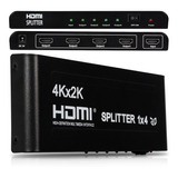 Divisor Splitter Hub Hdmi 1x4 Portas Distribui Ps4 Xbox Tv