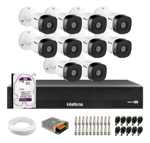 Kit 10 Câmeras Alta Definição 1080p Dvr Intelbras 3116 Tf