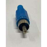 Kit 10 Plug Rca Macho Plastico C/ Rabicho Azul