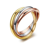 Anillo Triple Entrelazado Para Mujer, Aspecto Delicado, Chap