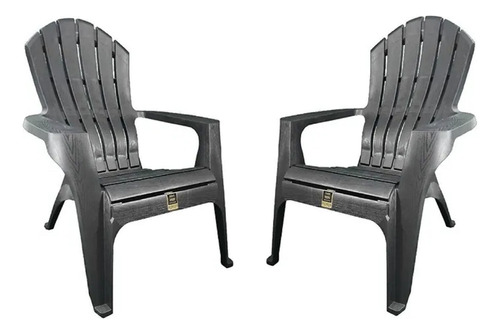 2 Sillas Sillon Mascardi Miami Negro Plastico Exterior Patio